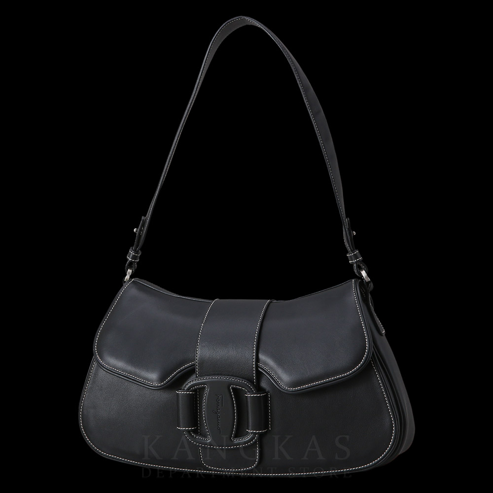 FERRAGAMO(USED)페레가모 레더 스티치 플랩 숄더백